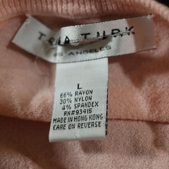 Trina Turk Y2K Pastel Pink Ribbed Camisole Tank Top | Minimalist Large Feminine - Picture 7 of 9